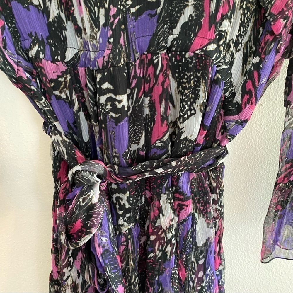 IRO Clash Sheer Ruffle Dress Purple - Picture 9 of 17